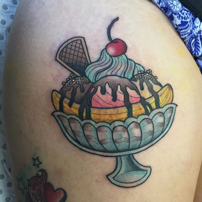 Ice cream tattoo by Kate Holt | Post 28206